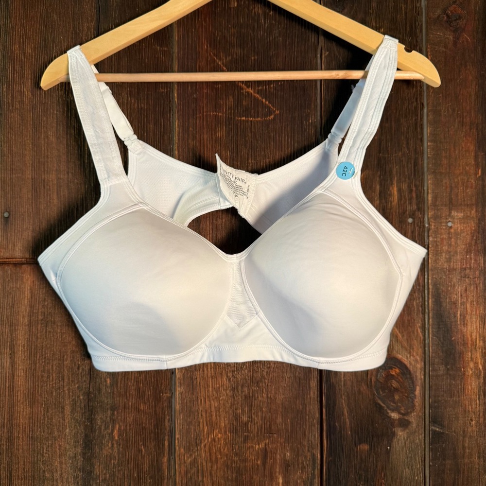 Vanity Fair Sport Full Figure High Impact Wirefree Bra White 42C 71500